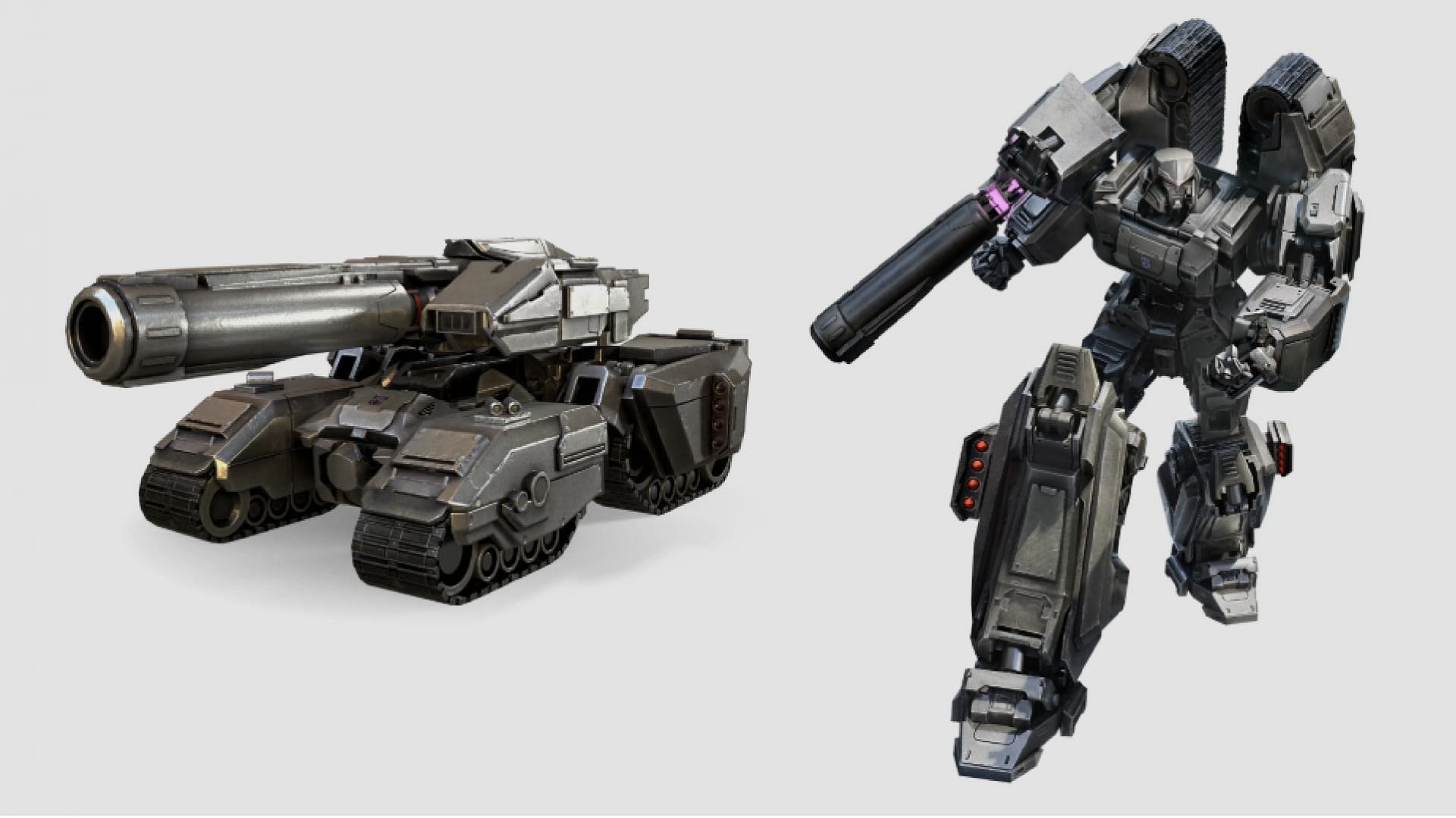 Megatron robot and Vehicle forms (Image via Tencent Games)